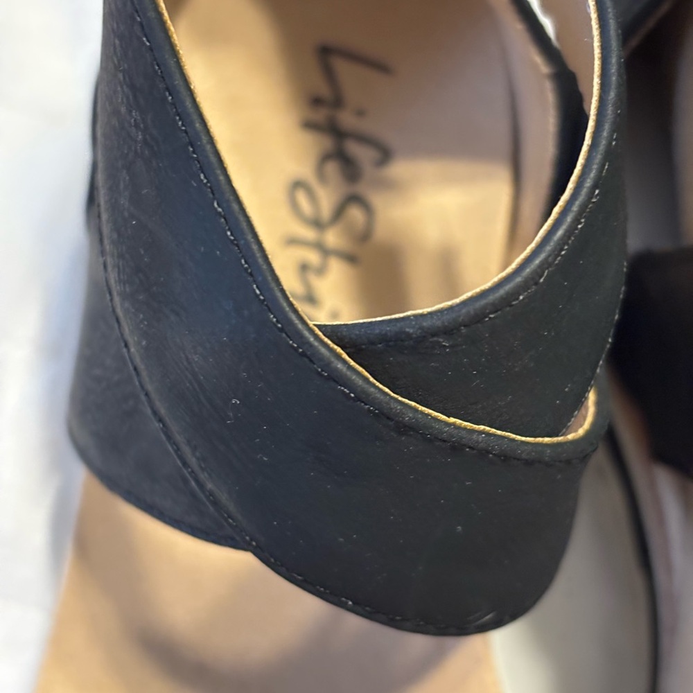 Lifestride Velocity 2.0 Womens sz 7 Black Ankle‎ Strap Zip Up Sandals - Picture 3 of 10